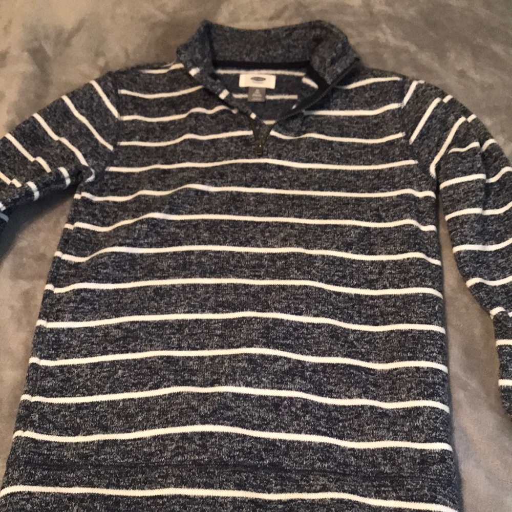 Navy & white striped sweater